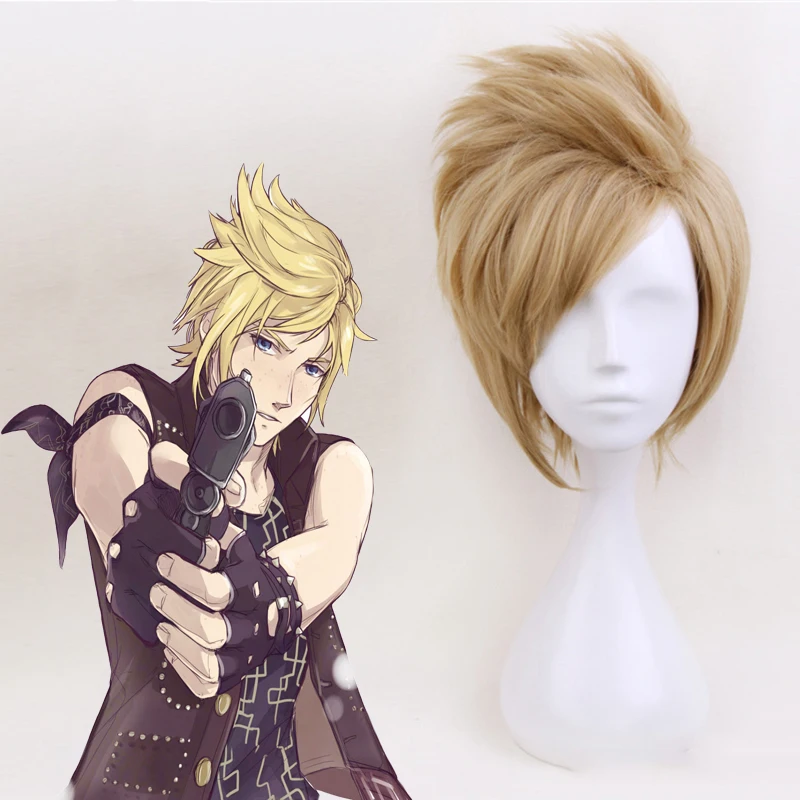Игра Final Fantasy XV Косплей парики Prompto Argentum косплей парик термостойкие синтетические