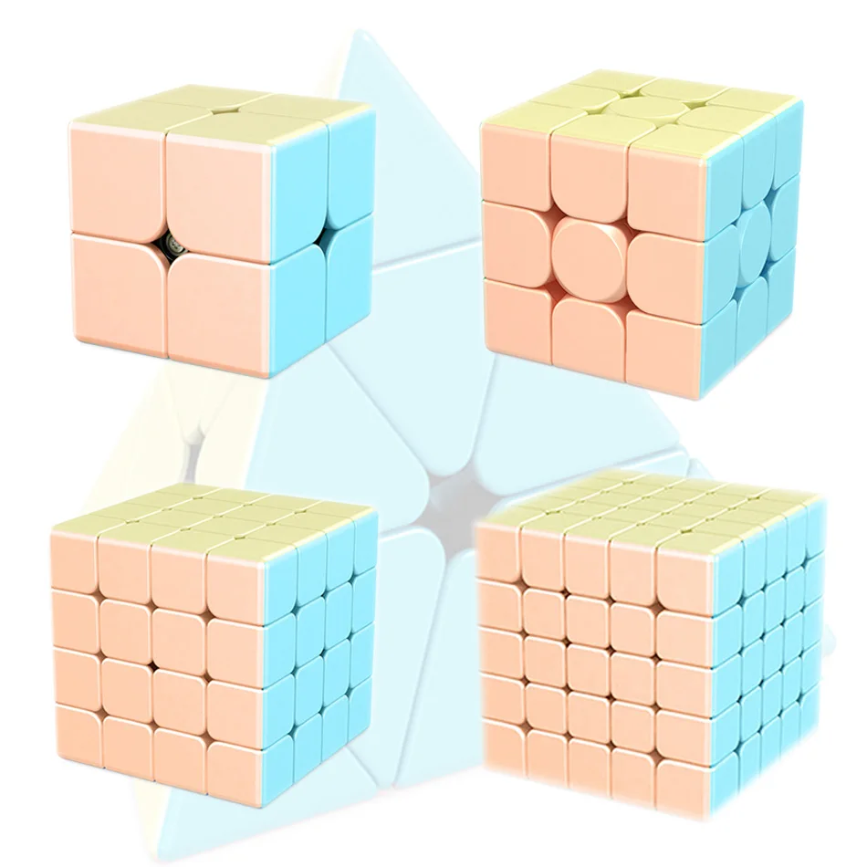 

Moyu Meilong 2x2 3x3 4x4 5x5 Macaron Magic Cube Antistress Pyramid Professional mini Puzzle Speed games Cubes for Children Toys