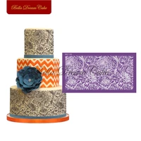 chrysanthemum flower cake mesh stencils lace fondant cake stencil for wedding fabric cake mold cake decorating tool bakeware