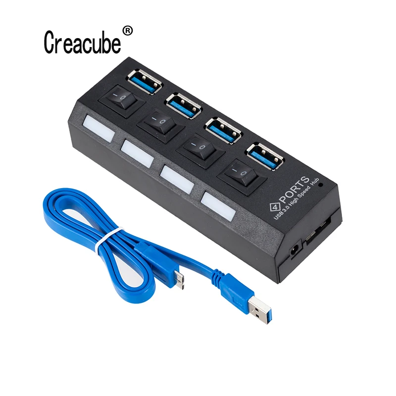 

USB-разветвитель Creacube usb-хаб, 3,0, 4 порта USB 3,0, USB 3,0, высокая скорость ужина, 5 Гбит/с