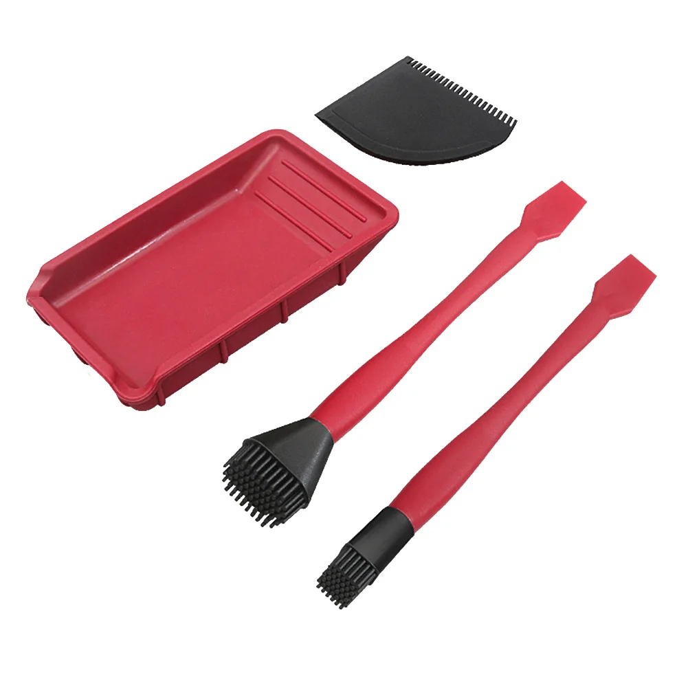 

4pcs/set Woodworking Gluing Kit Soft Silicone Portable Workshop Wide Narrow Brush Factory Easy to Operate