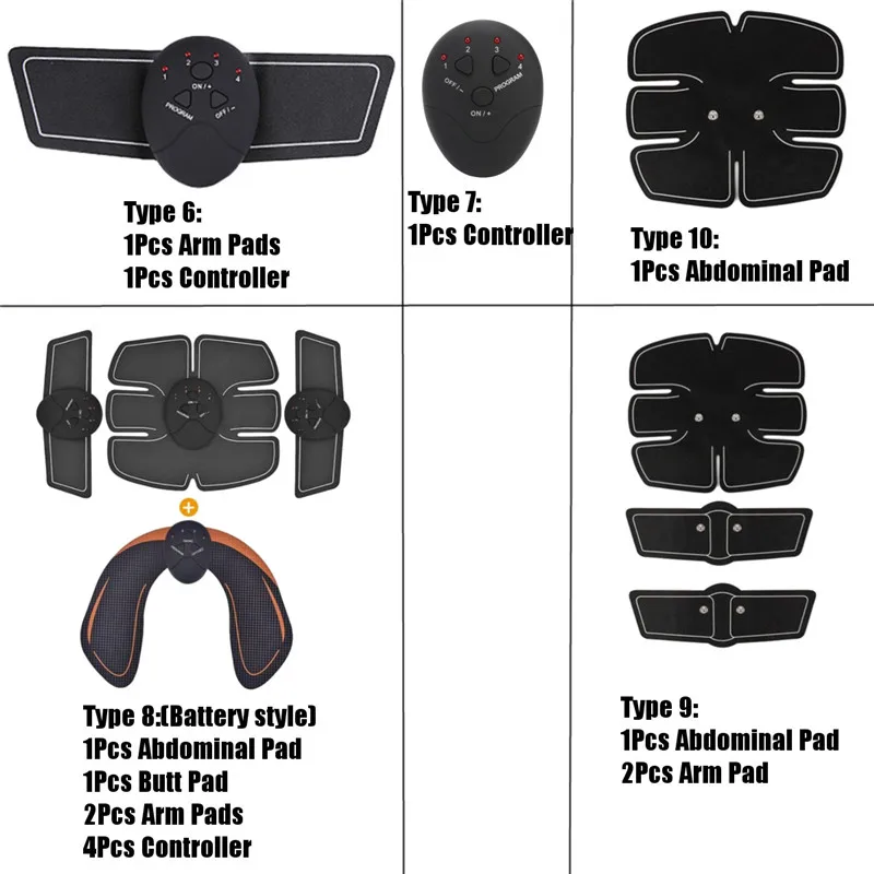 Smart Rechargeable Electric Muscle Trainer Abdominal Arm Butt Lazy Fitness Training Massager Pads USB Charging Battery Powered | Спорт и