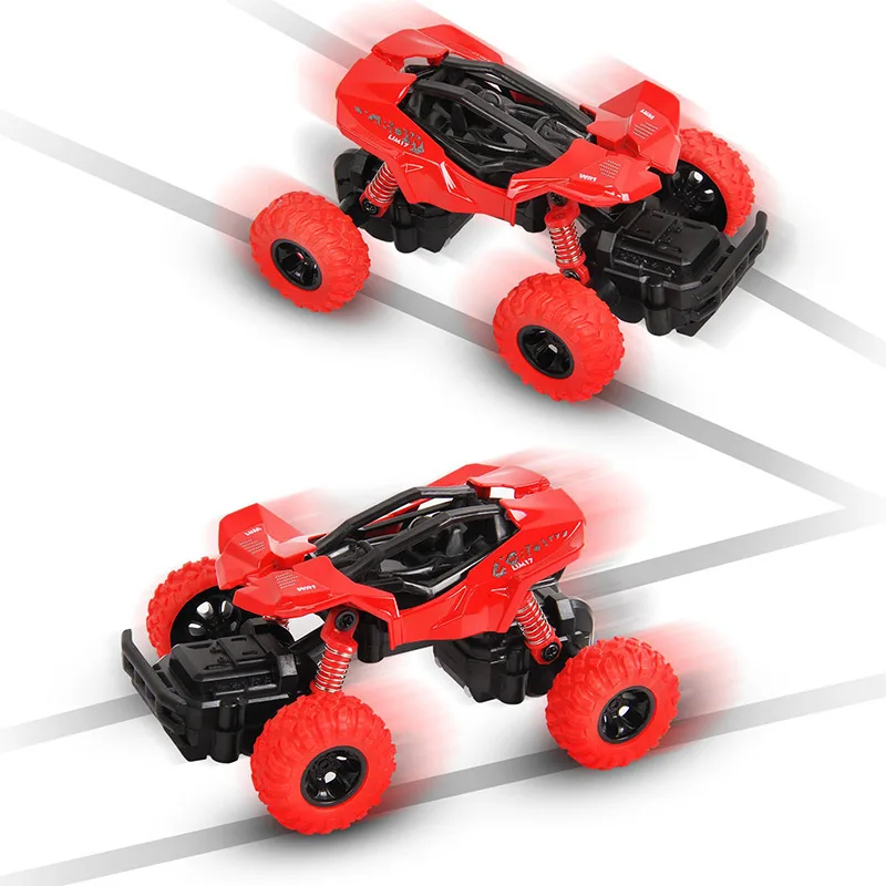 YINGELON 1pcs Pull Back Monster Trucks for Boys Kids Gifts Model Diecast Vehicle Car 1:55 With 4 Independent Shock Springs |