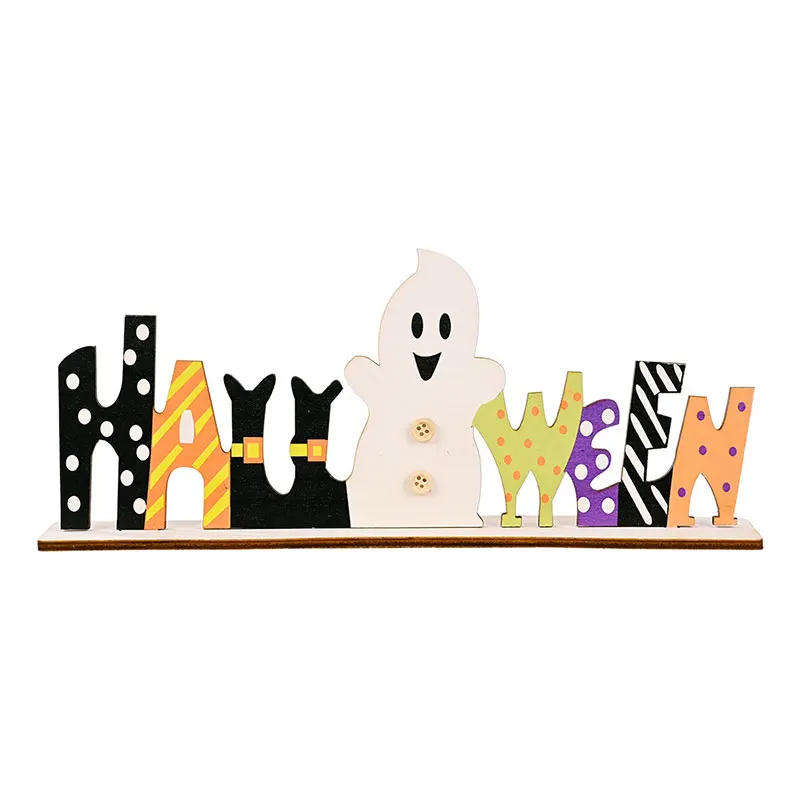 

Halloween Table Decoration Trick/BOO/Pumpkin Wooden Ornaments DIY Craft Happy Halloween Party home Decoration Props kids Toys