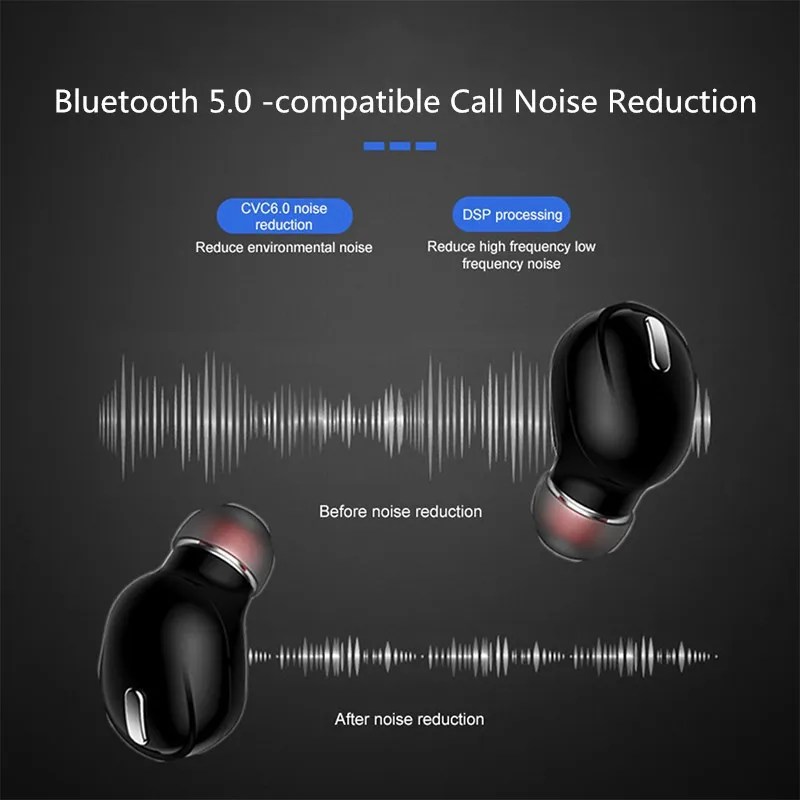 Беспроводные наушники Mini X9 Wireless Bluetooth для спорта и игр с микрофоном, стереонаушниками и функцией громкой связи для всех телефонов Xiaomi 5.0.