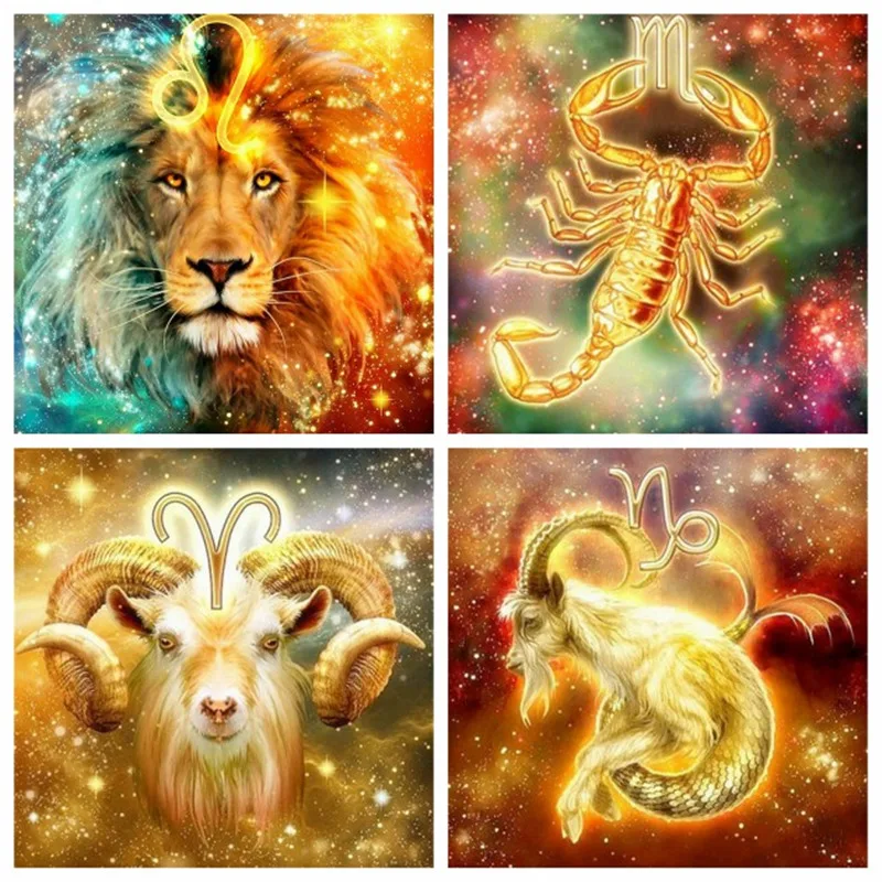 AZQSD Бриллиантовая мозаичная фигурка животного крестиком Картина Стразы