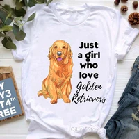 just a girl who loves golden retrievers graphic tees women pet dog momlover mothers day gift funny tshirt white t shirt summer