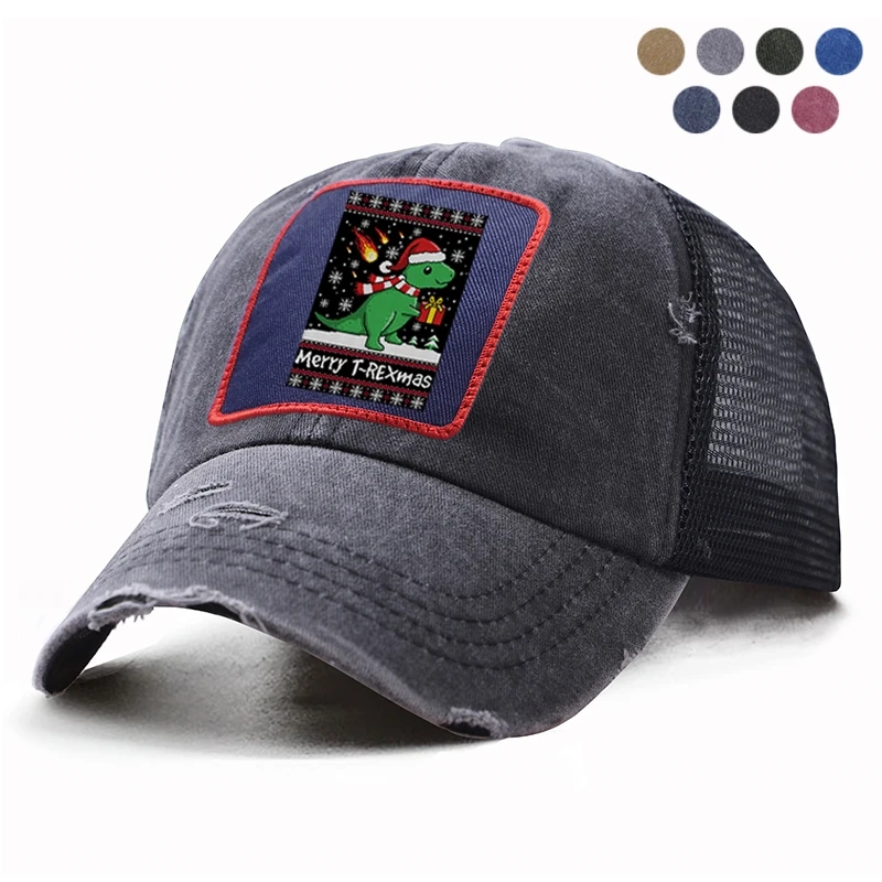 Веселая Рождественская Кепка с динозавром в стиле хип хоп надписью Merry T Rexmas