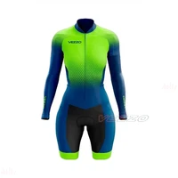 2022vezzo women%e2%80%98s fashion long sleeve triathlon clothes cycling skinsuit sets jumpsuit kits macaquinho ciclismo feminino summer
