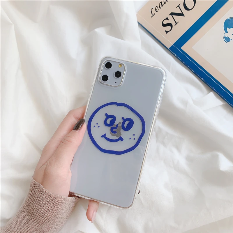 Простой Прозрачный чехол для телефона с милой улыбкой Iphone 11 11pro Max X Xs Xsmax Xr 6 7 8 Plus