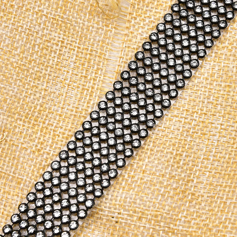 6 рядов стразы из железа с сетчатой отделкой кристаллы для свадебного платья