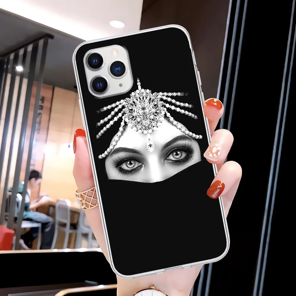 

Muslim Islamic Gril Eyes Wallpaper Transparent Mobile Phone Case Cover For Huawei P20 P40 Lite P30 Pro P Smart 2019 Nova 3e 6 Se