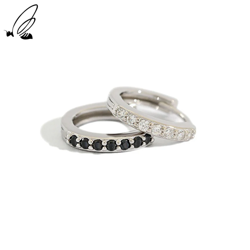 

S'STEEL Shiny Zircon 925 Sterling Silver Fashion Earring Gift For Women Niche Design Hoop Earrings Fine Jewellery Accessories