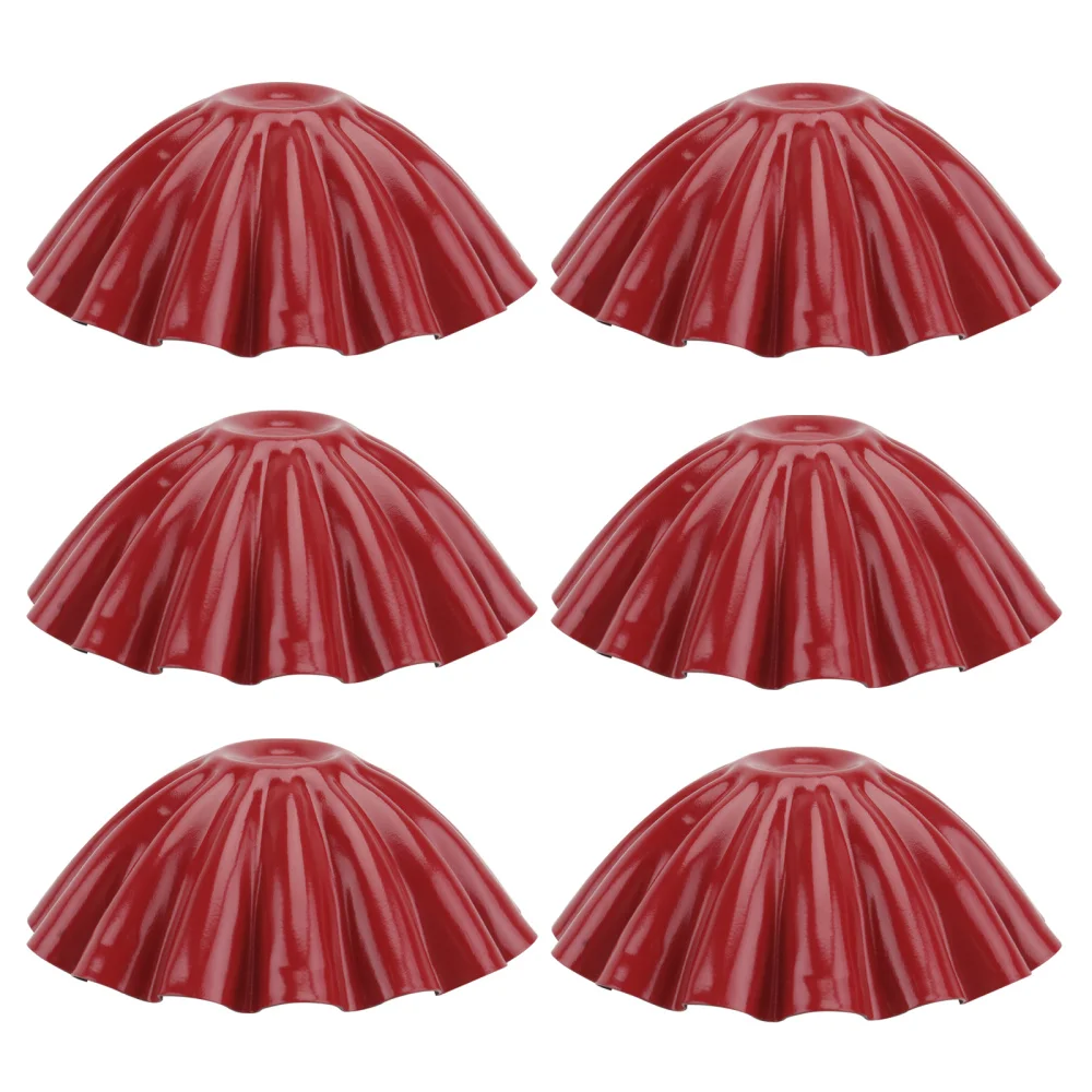 

6pcs Stainless Steel Baking Tool Egg Tart Mold DIY Mold Jelly Mold (Red)