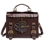 Винтажные Женские сумки в стиле панк, сумка-мессенджер из искусственной кожи, модные женские сумки на плечо, водонепроницаемая большая сумка через плечо в стиле стимпанк