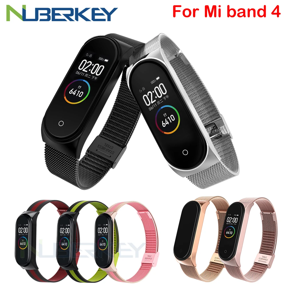 Браслет Миланская петля для Xiaomi Mi Band 4 3 MiBand металлический браслет из нержавеющей