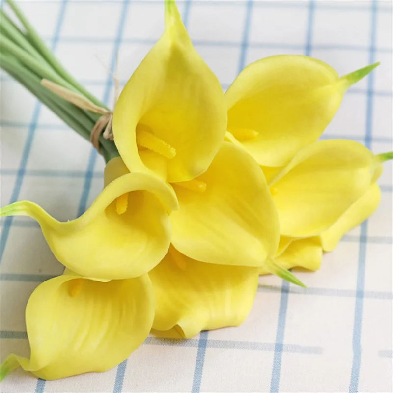 Искусственные каллы Лилии из искусственной кожи букет для свадебной вечеринки