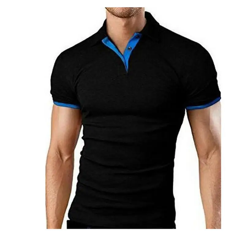 hei-lan Ropa de Hombre Polo camisa 5xl hombres casual Delgado transpirable verano Polo camisa 10 цветов Hombre sólido manga corta - Цвет: hei-lan
