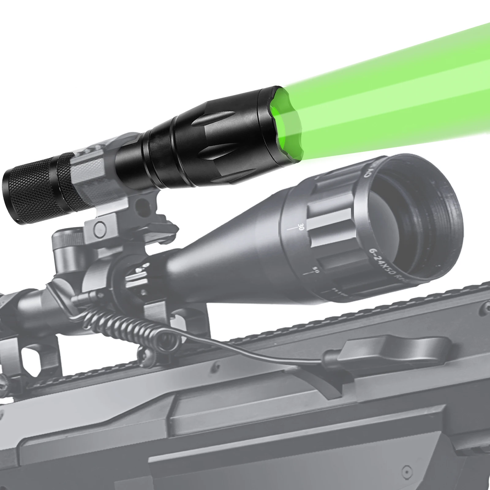 

Тактический фонарь Skywalker с зумом, 1000 ярдов, зеленый охотничий фонарь KP CSLNM1.F1 для дальней ночной охоты UC10