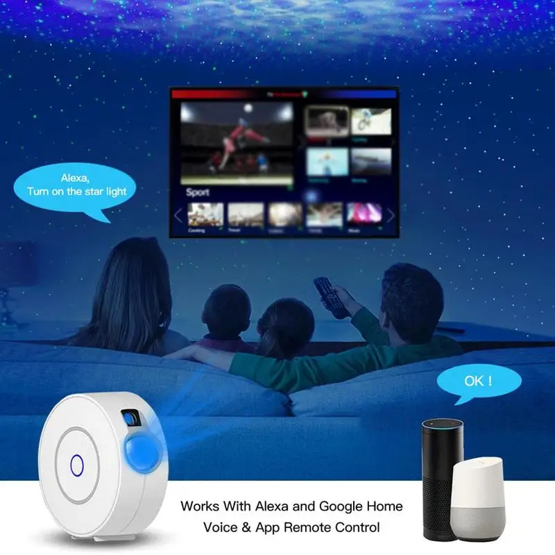 

Adjustable Smart LED Projector Star Ambient Light Home APP Wireless Remote Control Starry Sky Projector Night Lamp