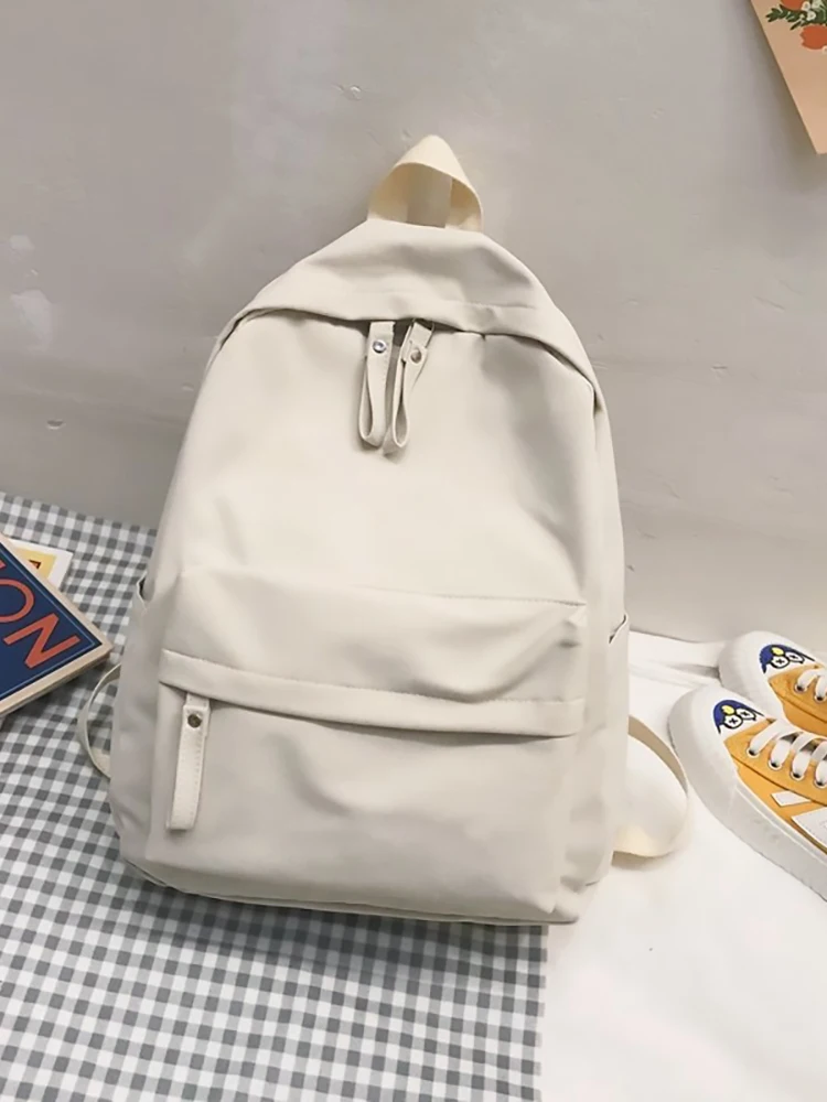 Однотонный холщовый рюкзак повседневная женская сумка школьные ранцы для