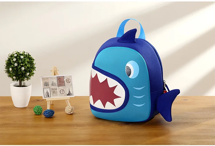 Школьные сумки, NOHOO, Детская сумка для мальчиков от 3 до 6 лет, 3D мультяшный Рюкзак-Акула, Водонепроницаемый Школьный рюкзак для детского сада, mochila escolar