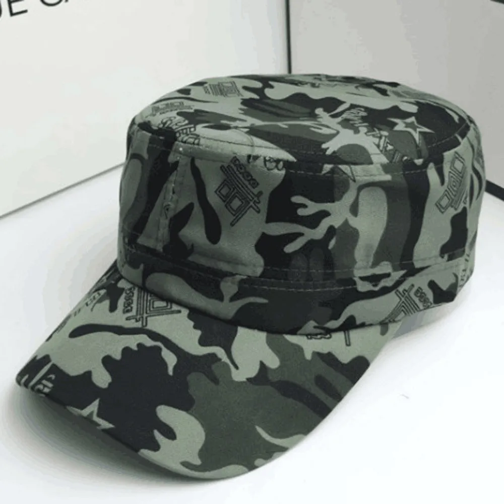 

Spring Summer Military Hats For Men Women Casual Flat Top Military Cap Army Cap Solid Black Hat Wholesale