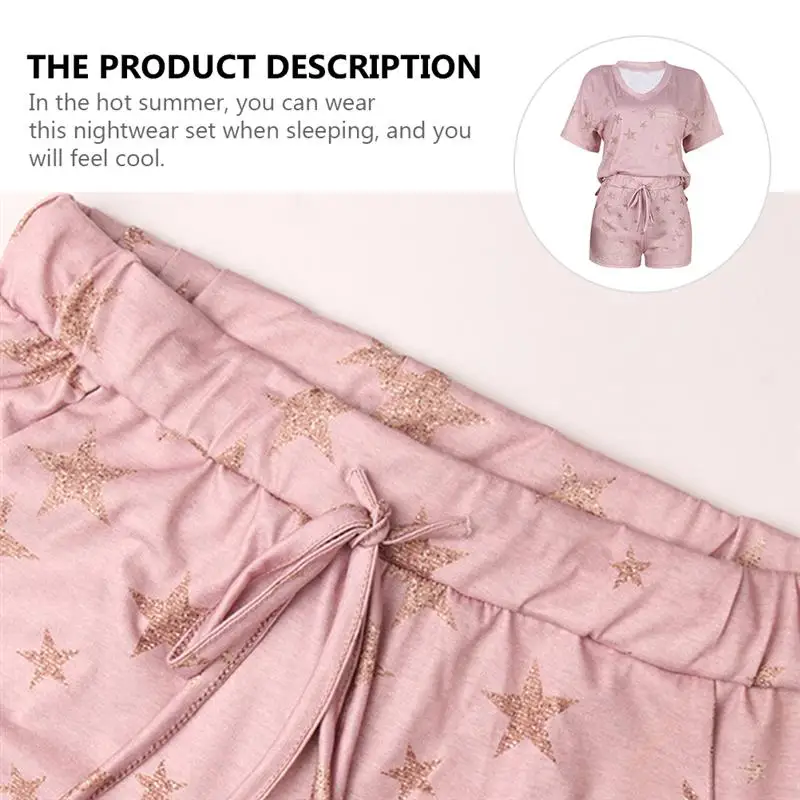 

1 Set Star Pattern Women Pajamas Stylish Women Sleepwear Women Nightwear