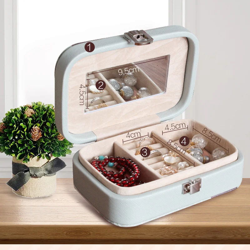 Новинка 2017 миниатюрная портативная шкатулка для ювелирных изделий органайзер