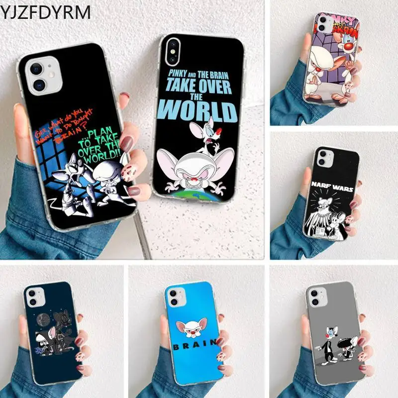 

YJZFDYRM Pinky And The Brain Phone Case for iphone 12 pro max 11 pro XS MAX 8 7 6 6S Plus X 5S SE 2020 XR cover