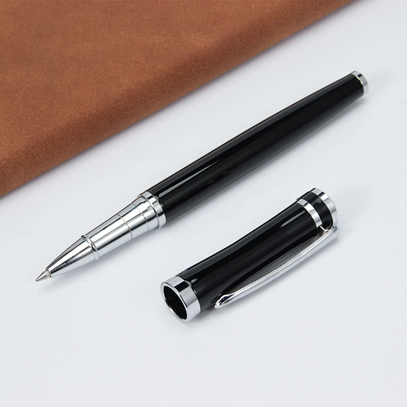 black 1pc Роскошный металлический логотип на заказ гелевая ручка роликовая шариковая бизнес Милая стационарная вещь Kawaii школьные офисные принадлежности аксессуары Bts - Цвет: black 1pc