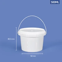 umetass 500ml round plastic bucket with lid for candy honey salad clear food packing container refillable bottle 10pcs