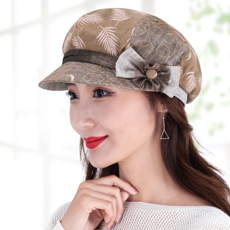 

GBCNYIER All-Match Female Autumn Beret Autumn Outdoor Stroll Leisure Berets Bow-Knot Short Brim Adjustable Hat