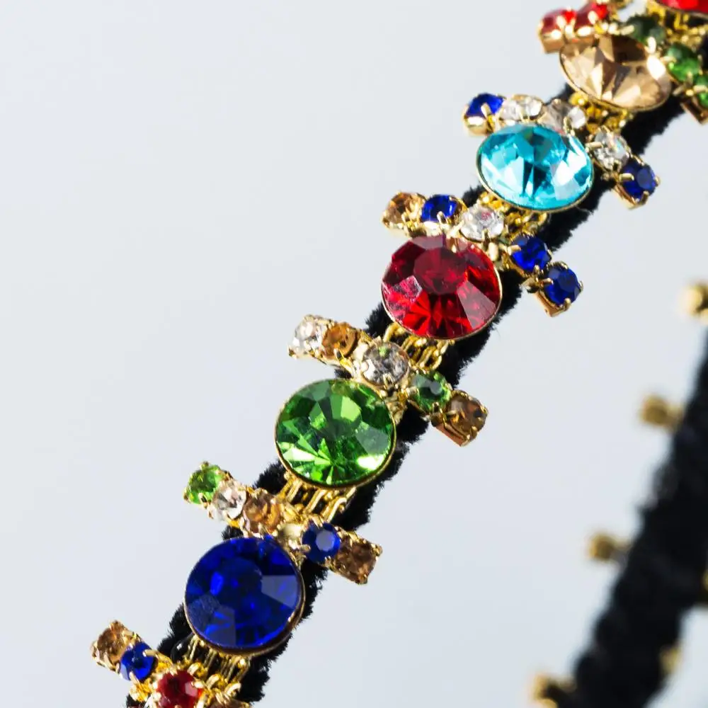 2020 модные с цветочным узором из стразов и повязка на голову цветной ободок