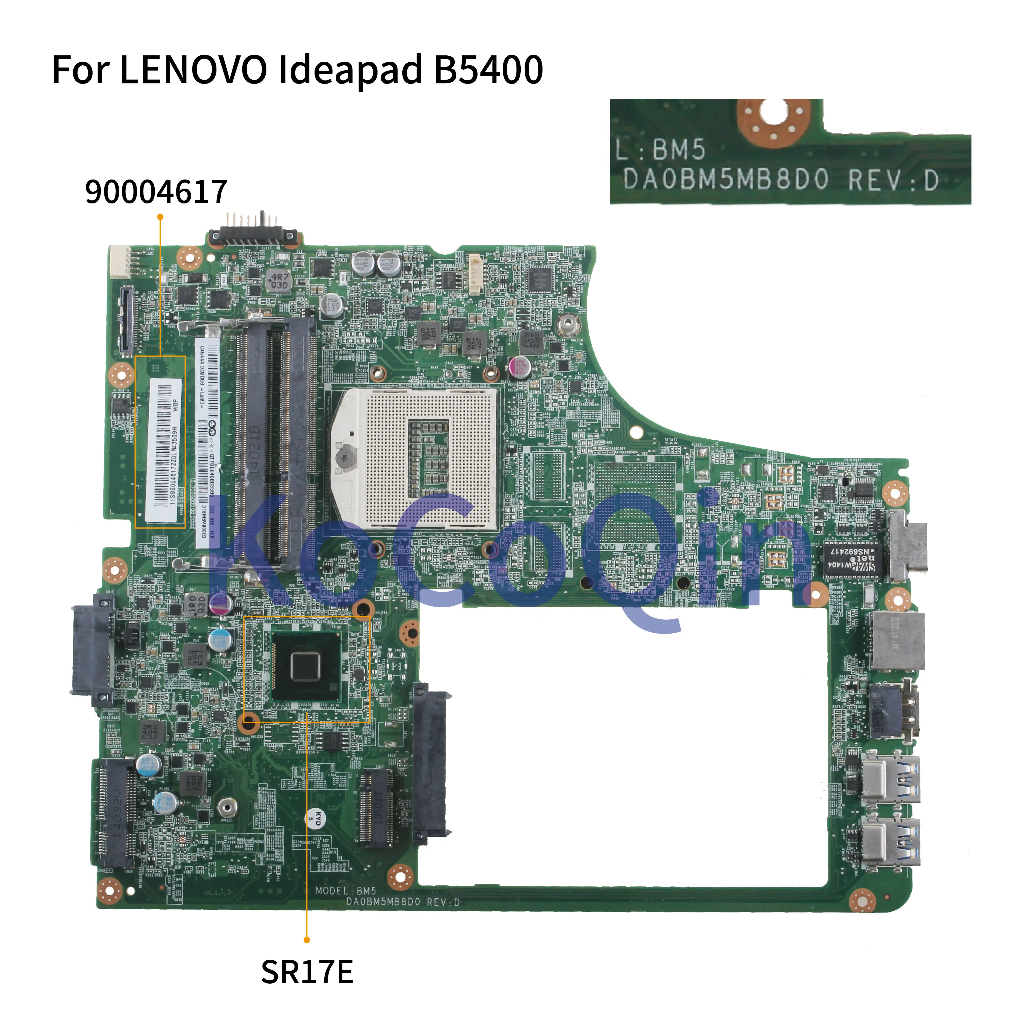 KoCoQin материнская плата для ноутбука LENOVO Ideapad B5400 M5400 материнская плата DA0BM5MB8D0 90004617 SR17E
