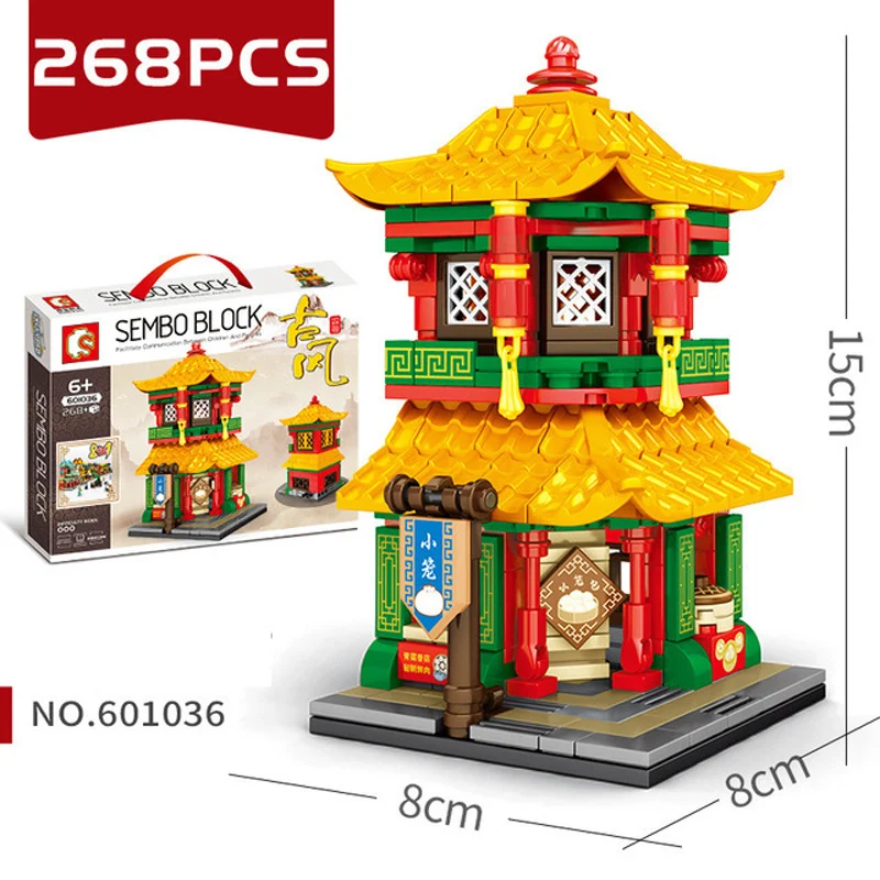 Конструктор SEMBO для детей уличные строительные блоки в китайском стиле винный