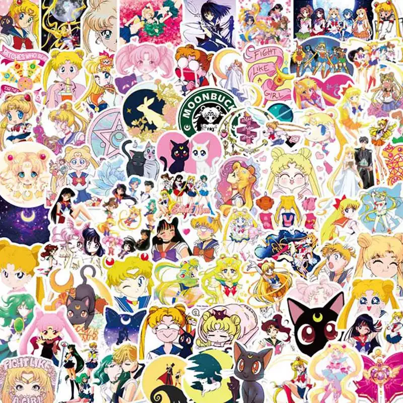 

100 шт./компл. аниме Стикеры с героями мультфильмов декоративные водонепроницаемые ПВХ наклейки для скейтборда багажа мотоцикла гитары