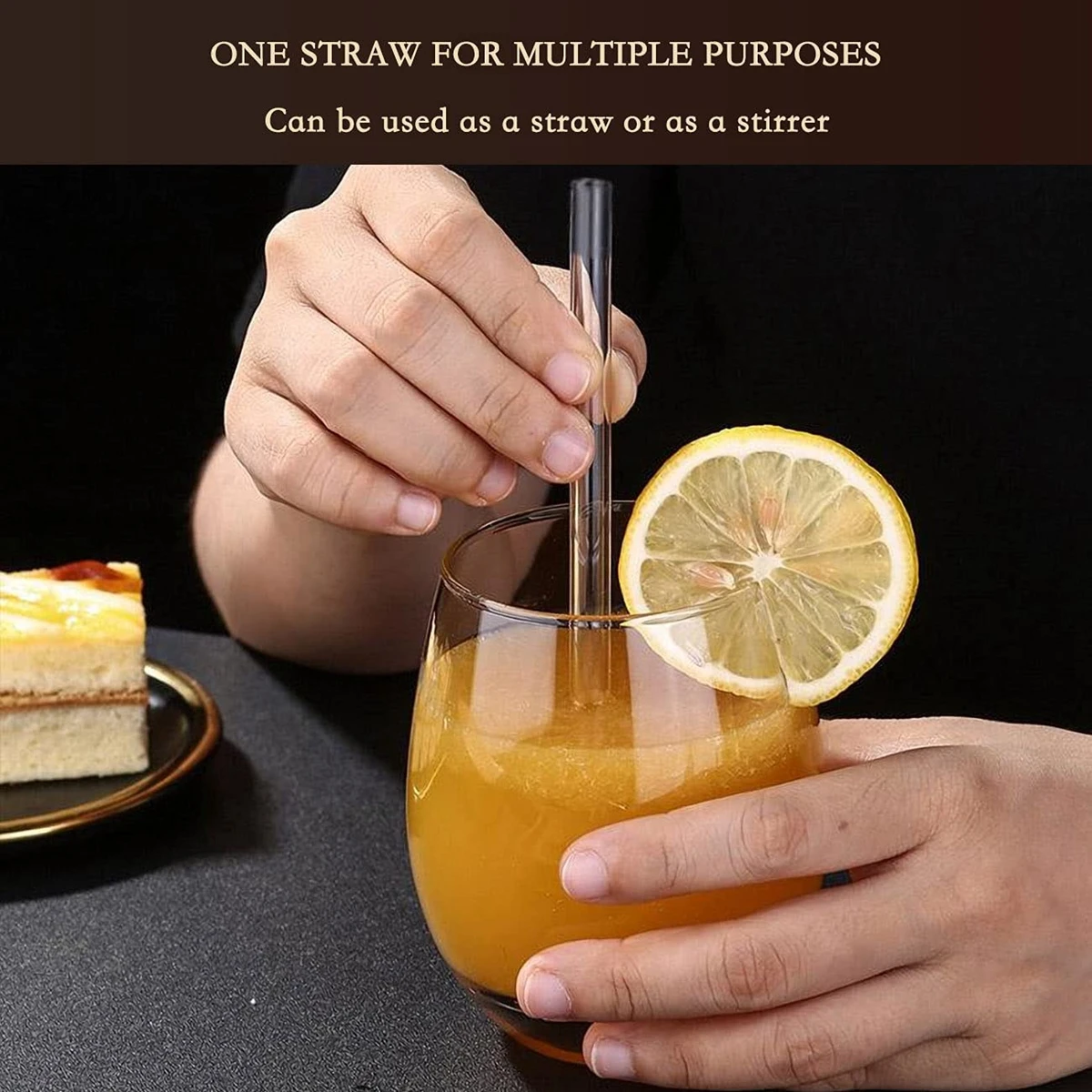 Стеклянные питьевые соломинки длиной 25 см прозрачные многоразовые стеклянные