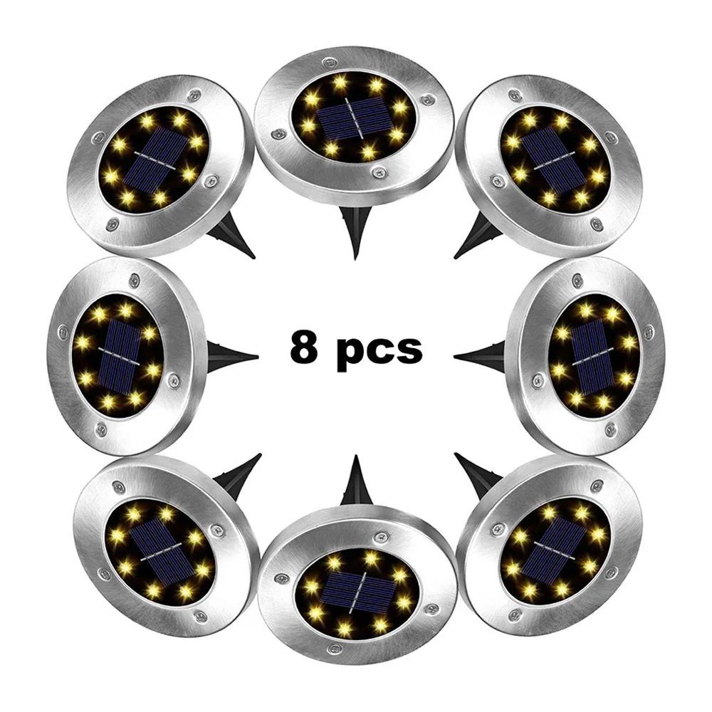 

2-8 шт., 8 светодиодов, 10 шт., на солнечной батарее, 8 светодиодов