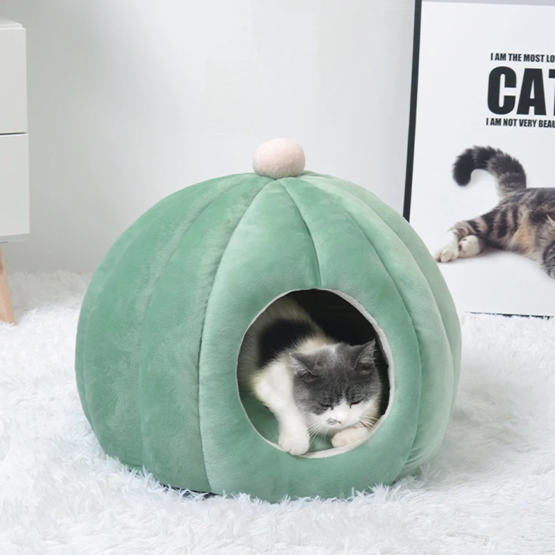 

Pet Dog Cat House Bed Comfort Winter Kitten House Warm Mat Basket For Small Dog Nest Kennel Cat Cave Sleeping Plush Mats Tent