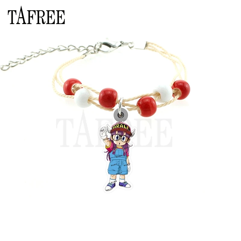 

TAFREE Anime QRALE ARALE charm Rope Chain Bracelets Red and White beaded Bangle Bracelets Fashion Jewelry