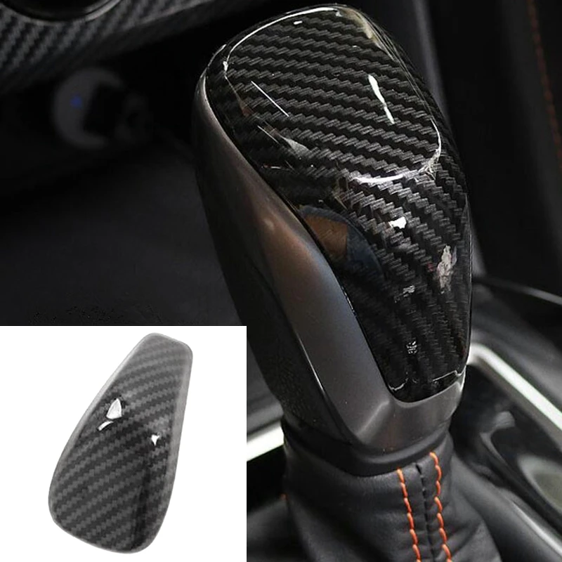Car Gear Shift Knob Head Cover Sticker Interior Styling Accessories ABS Carbon Fiber Black New for Subaru Forester 2019 | Автомобили и