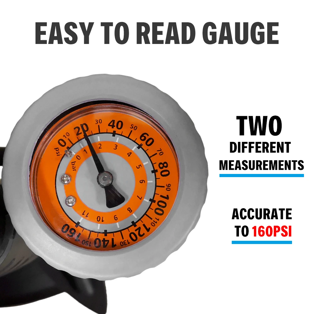 Велосипедный воздушный насос портативный с двойным клапаном высокого давления