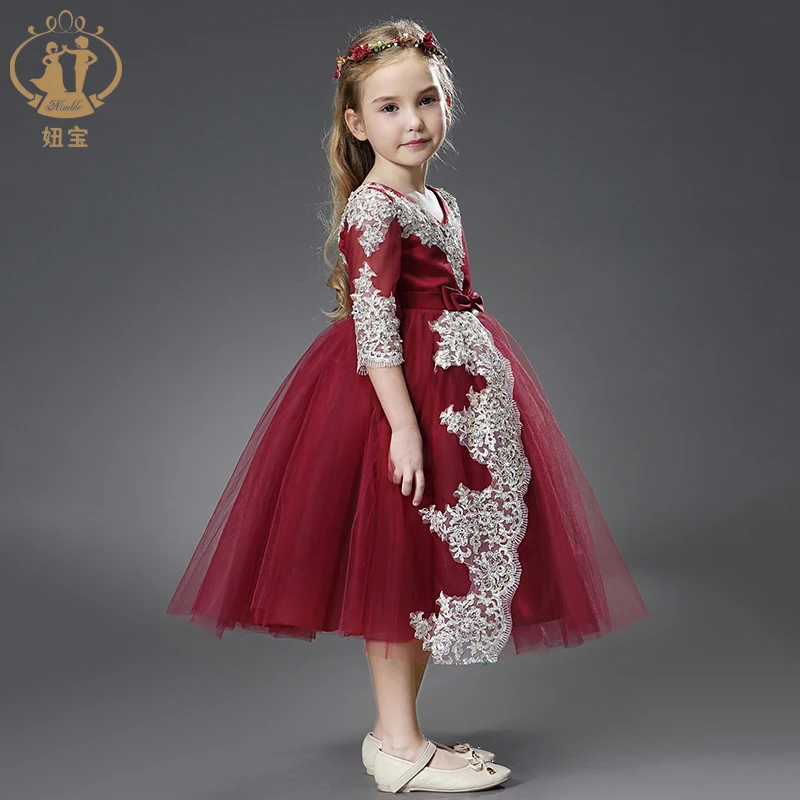 Детское свадебное платье с открытой спиной цветочным принтом фортепиано костюм |