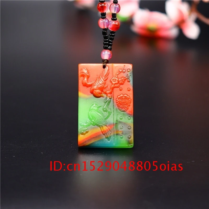 Резные подарки натуральный нефритовый цвет Амулет ожерелье цветок мужчины