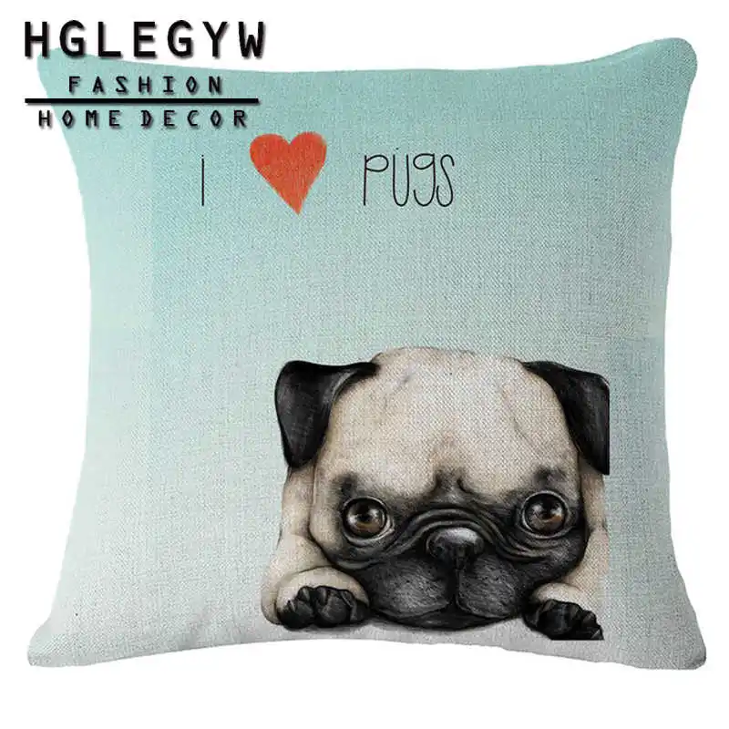 Симпатичный чехол для подушки в виде бульдога Французская модель декоративный