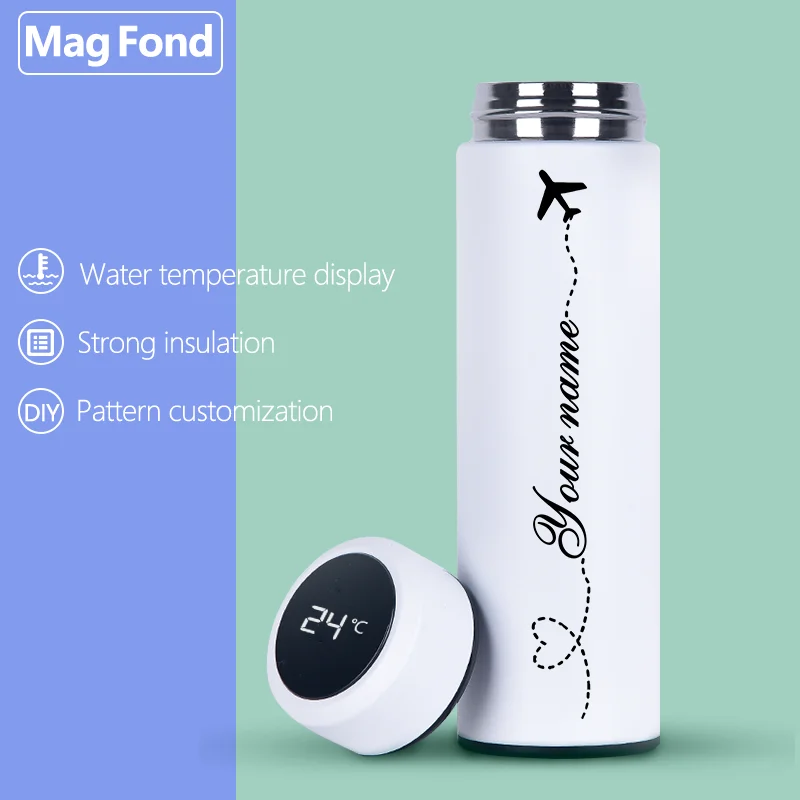 Термос 500 мл для путешествий термосы с отображением температуры нержавеющая