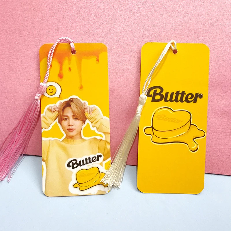 KPOP Bangtan Boys &quotButter&quot Bookmark Card With The Same Paragraph Note Fresh Tassel Paper Star Surroundings | Канцтовары для
