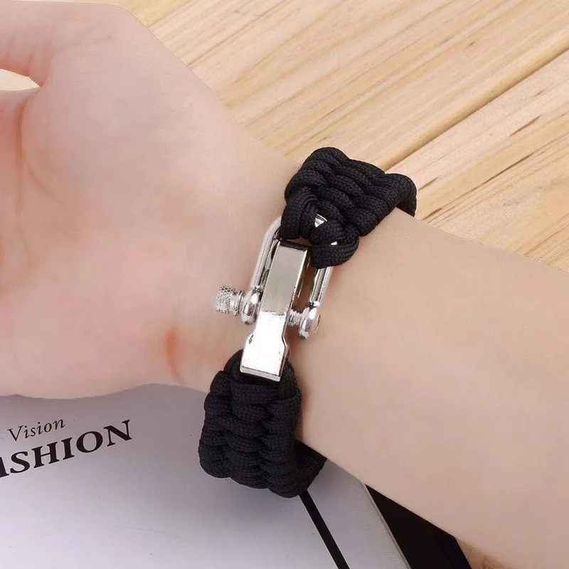 

23cm Outdoor Camping Hiking Emergency Tactical Survival Paracord Braided Rescue Umbrella Rope Outdoor Bracelets Parachute Cord