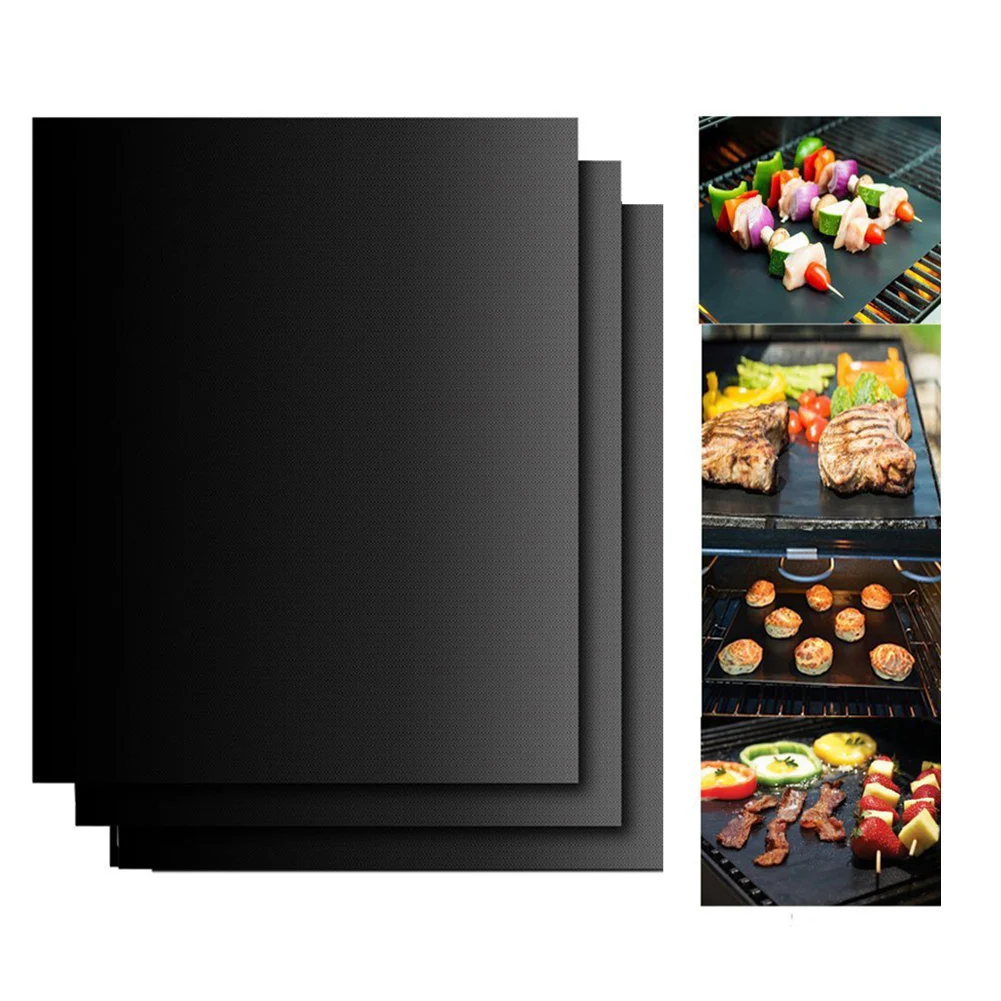 3pcs Reusable Non-Stick BBQ Grill Mat Pad Baking Sheet Meshes Portable Outdoor Picnic Cooking Barbecue Tool Sets | Дом и сад
